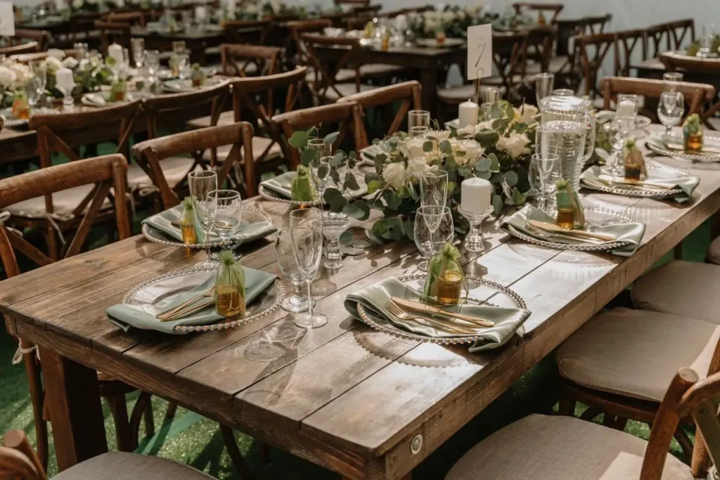 elegantly arranged tables