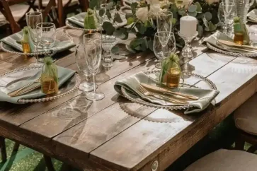 elegantly arranged tables